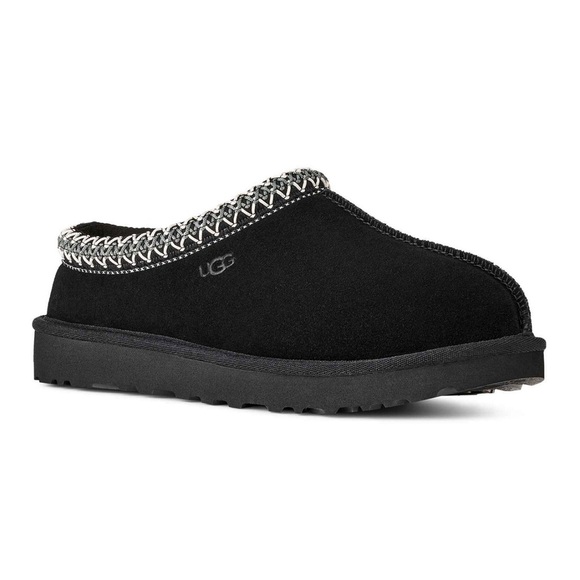 UGG Shoes - UGG Black Slippers with White Detailing